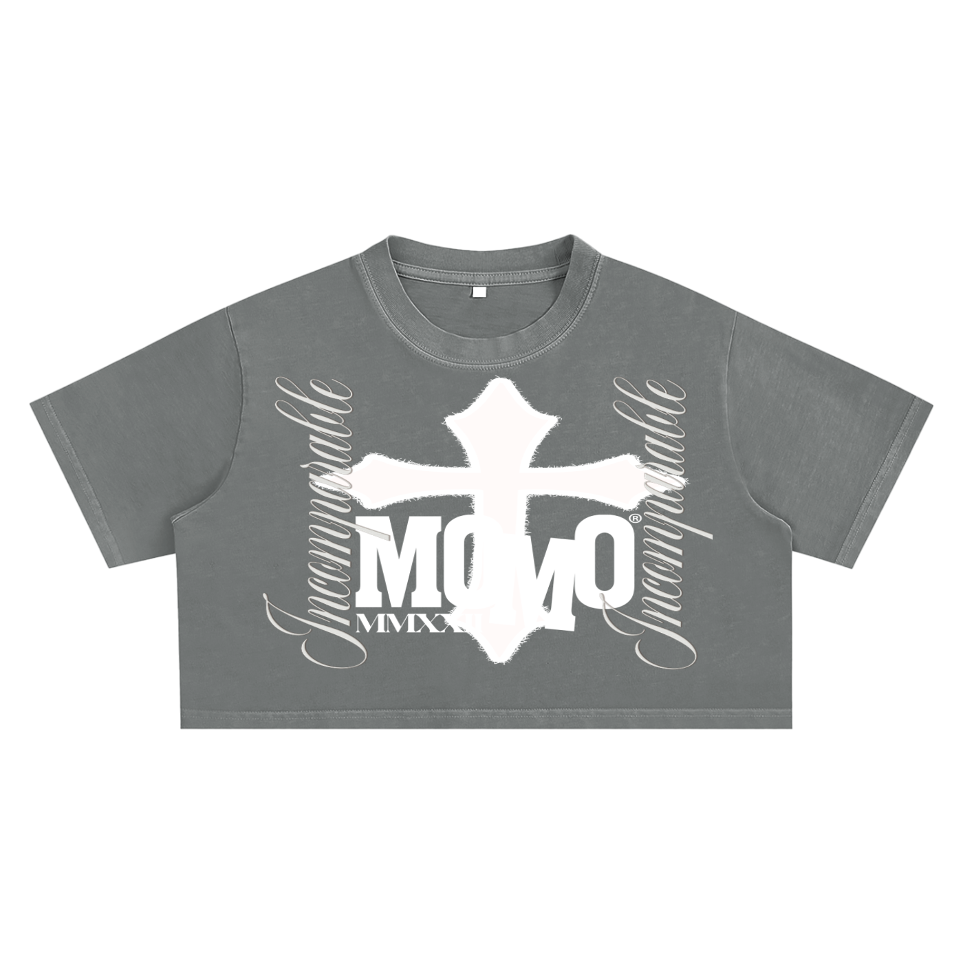 Snow Washed “ MOMO” Crop Top