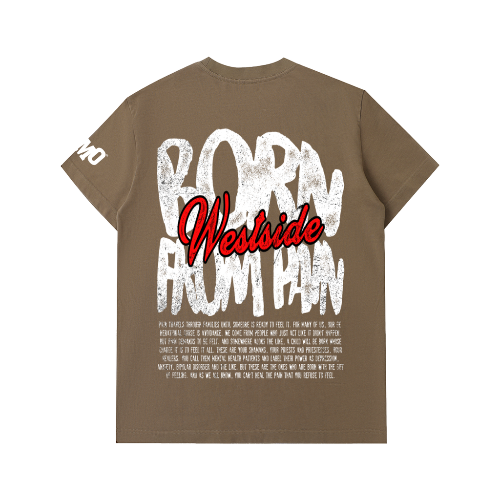 Heavyweight "BORN FROM PAIN" Cotton T-Shirt