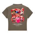 Slim Fit Mock Neck "BORN FROM PAIN" T-Shirt