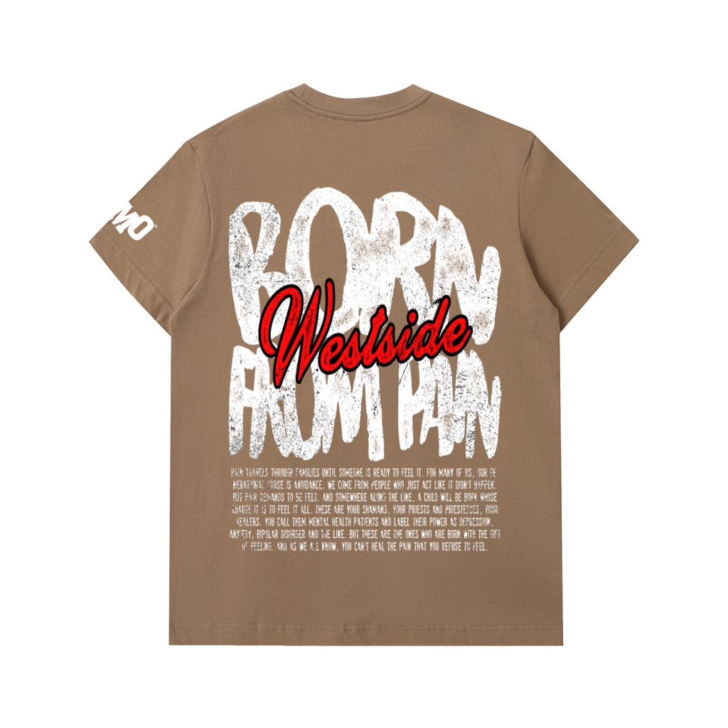 Heavyweight "BORN FROM PAIN" Cotton T-Shirt