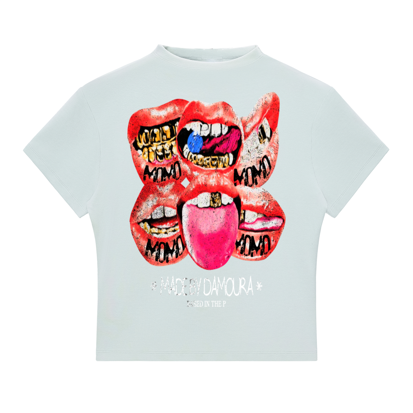 Slim Fit Mock Neck "BORN FROM PAIN" T-Shirt